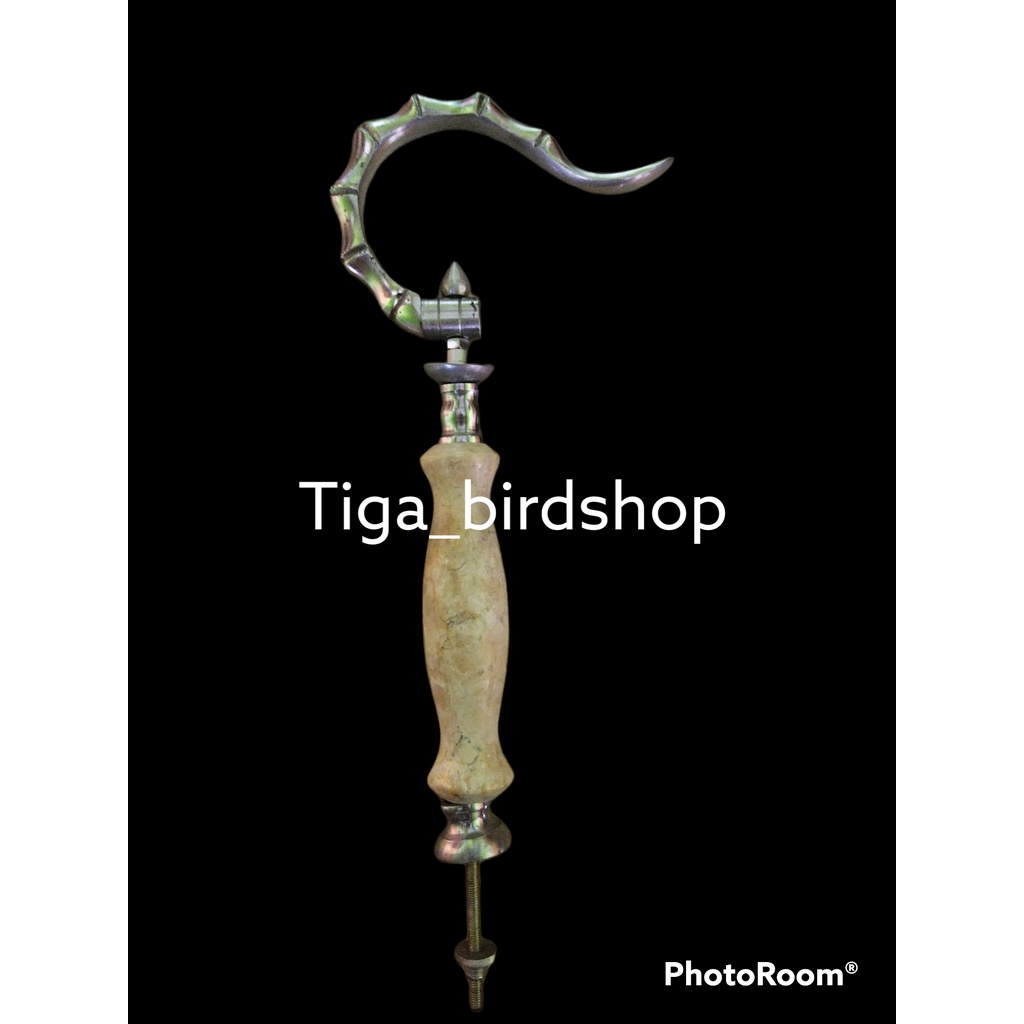 GANTUNGAN LIPAT BAMBU + PION PLECI MARMER SANGKAR KANDANG BURUNG MURAI LOVEBIRD PLECI PREMIUM