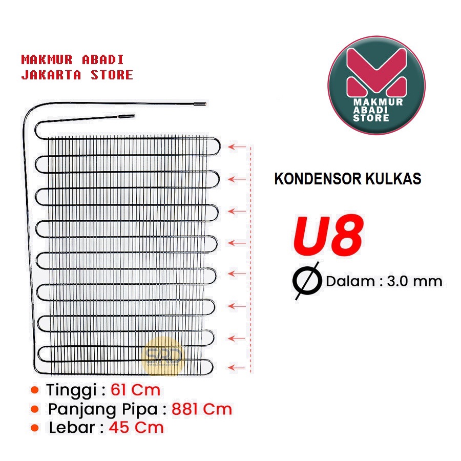 KONDENSOR KULKAS U8