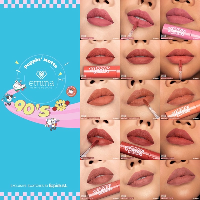 EMINA Poppin Matte 4.5 g Lip Cream Tahan Lama 5 shade