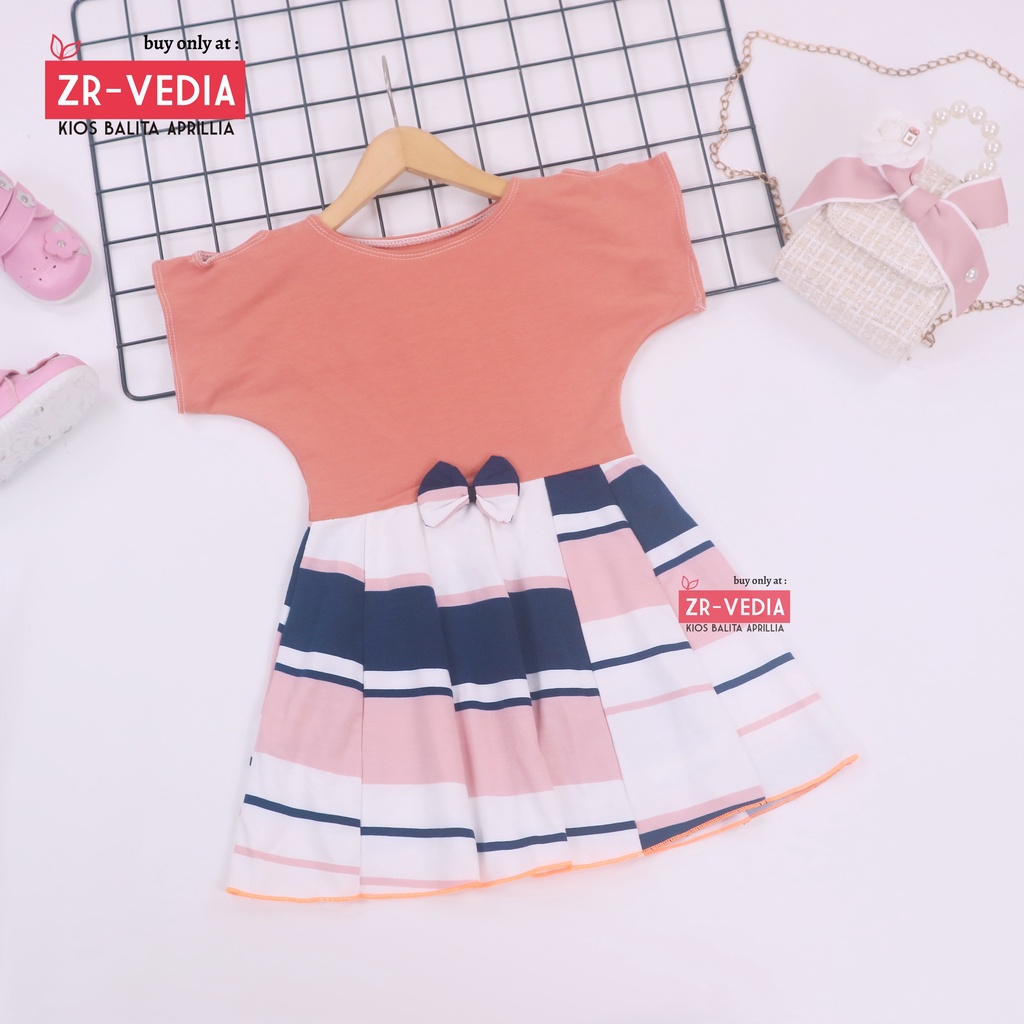 Dress Sabrina Pita 2-3 Tahun / Dres Anak Perempuan Murah Baju Cewek Dres Lengan Balita Pesta Fashion