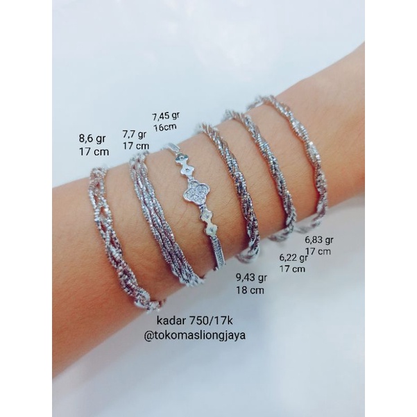 Gelang Cooker Emas Putih Kadar 750/17k