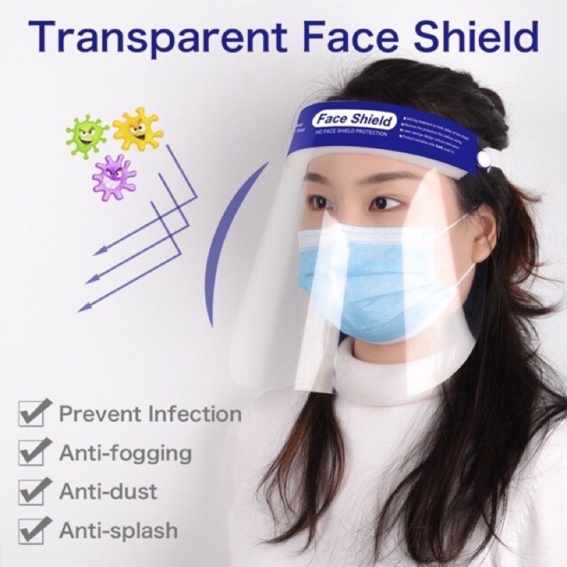 ORI FACE SHIELD MEDICAL MASK PELINDUNG WAJAH MUKA ANTI VIRUS CORONA MIKA USAFE APD ANTI FOG TOPI