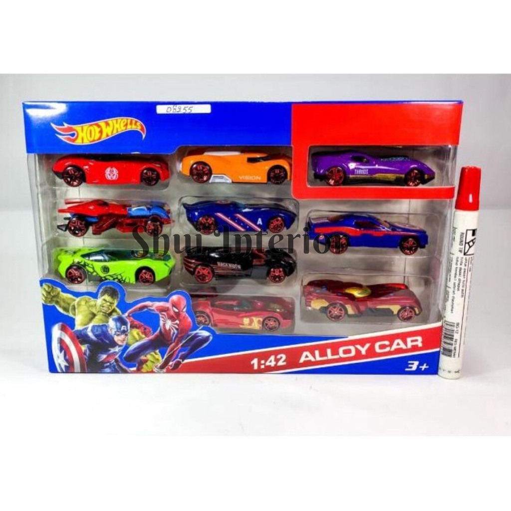 Mainan Diecast Mobil Hot Wheels Karakter Avengers isi 10 PCS 08255