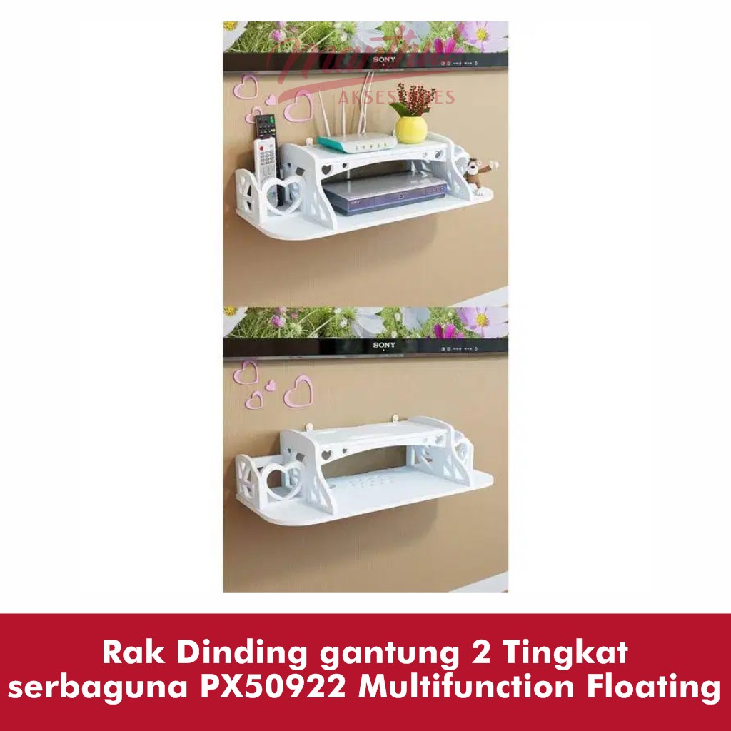 Rak Dinding gantung 2 Tingkat serbaguna PX50922 Multifunction Floating