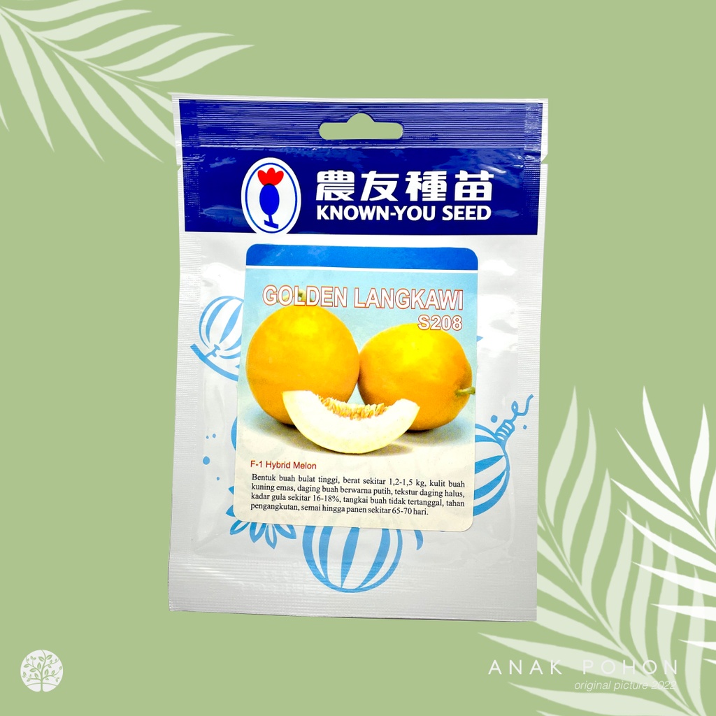 (1 PACK - 10 GRAM) Benih Melon Golden Langkawi S208 Hibrida F1 Premium Seeds - Known You Seed KYS