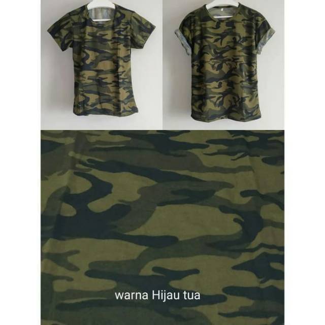 KAOS ARMY WANITA TENTARA LORENG BAJU ARMI CEWEK LENGAN PENDEK SIZE M - XXL