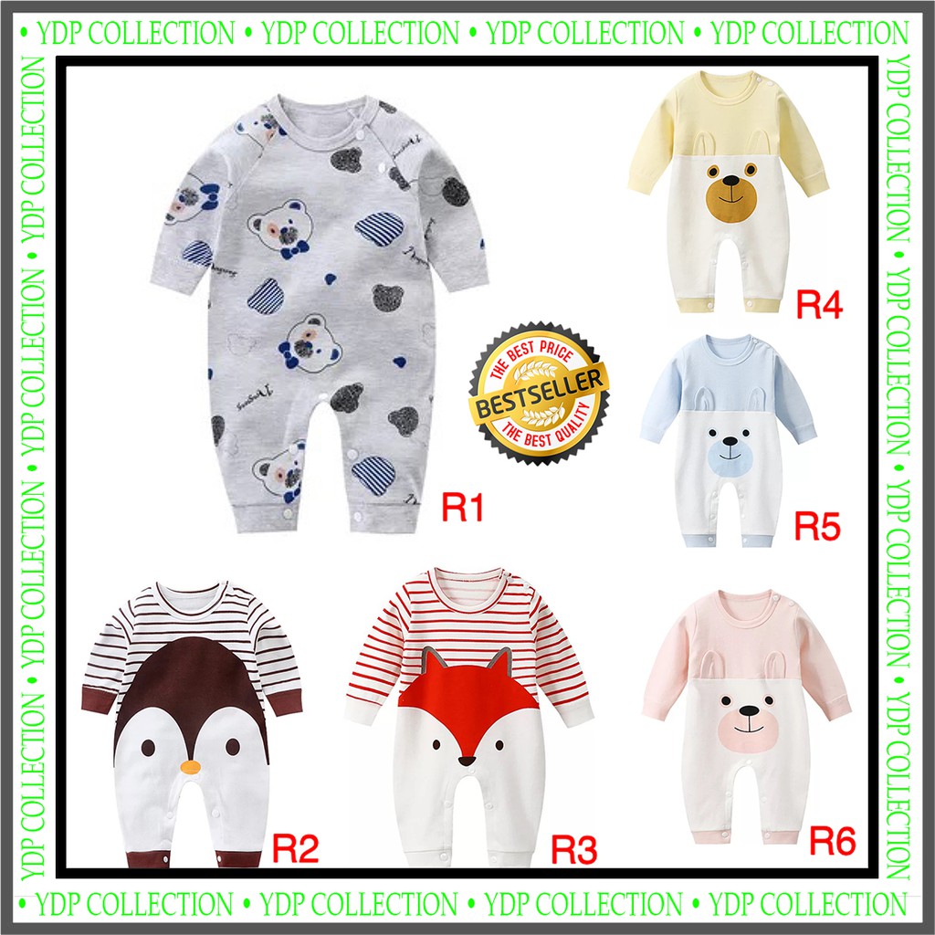 Jumper Baby New Born Motif Karakter Bahan Katun Jumper Bayi Perempuan Laki Laki Lengan Panjang