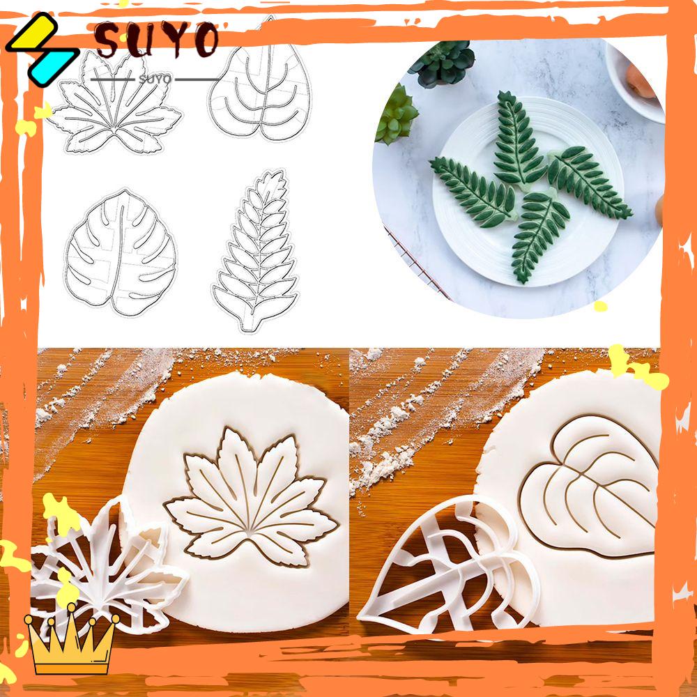 Suyo 4pcs / Set Cetakan Embosser Kue / Biskuit / Cookies Motif Variasi Untuk Dekorasi