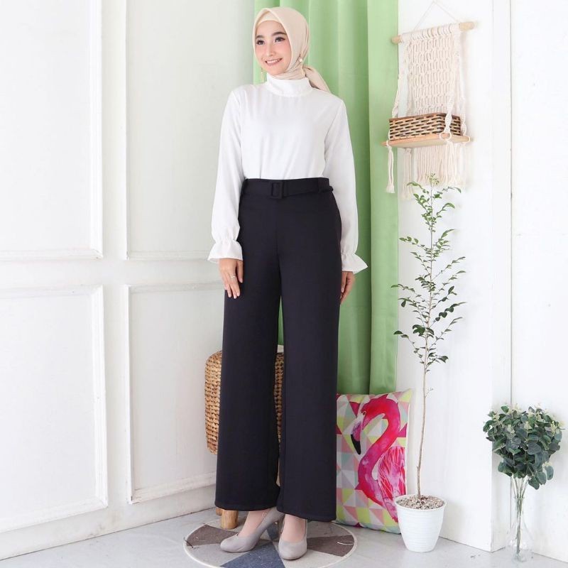 ilook  | Kisha Belt Cullote | Celana Wanita Kulot / Basic Long Pant Kisha Belt Cullote Pants