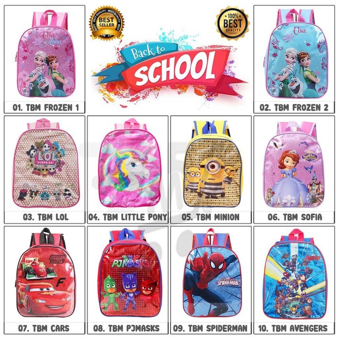 Jual TokoJustin Tas Anak Sekolah Karakter Lucu Imut - FROZEN dua Diskon