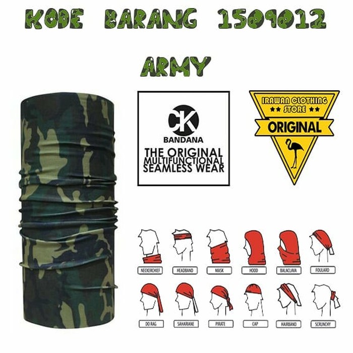 CK Bandana ORIGINAL masker bandana motif ARMY MILITER army