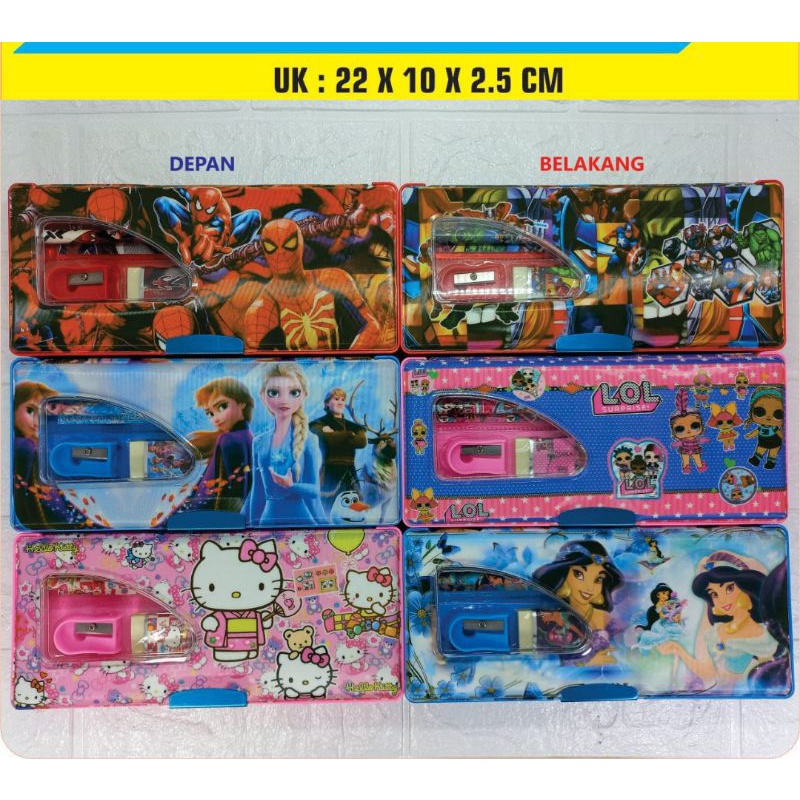 

KOTAK Pensil Magnet + Set Alat Tulis/TEMPAT Pensil Magnet Karakter￼￼