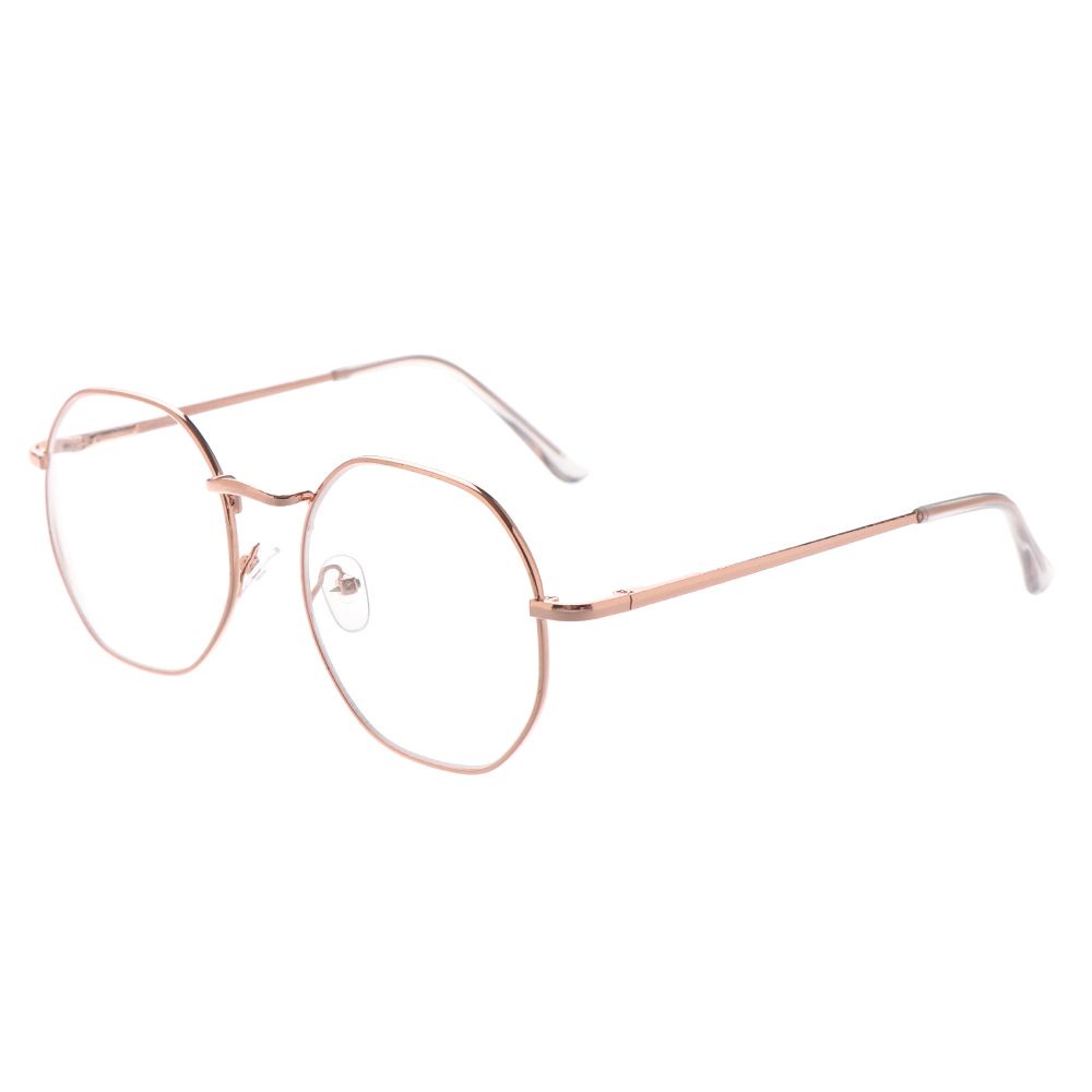 ROW New Fashion Myopia Glasses Flexible Portable Vision Care Eyeglasses Ultra Light Resin Women Men Metal Polygon -1.00~-4.0 Diopter Reading Glasses/Multicolor