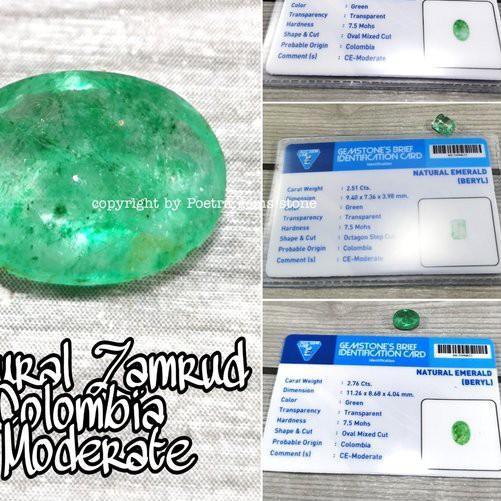 ☃ Batu Zamrud Colombia Natural Berly Ce Moderate Original ♙