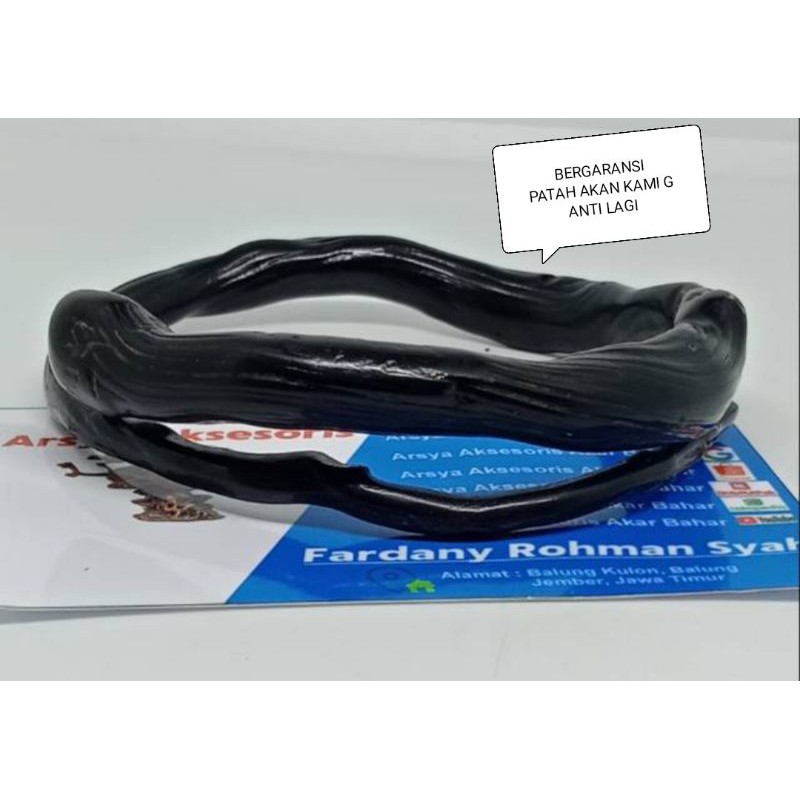 GELANG AKAR BAHAR HITAM NATURAL ASLI BERSERAT