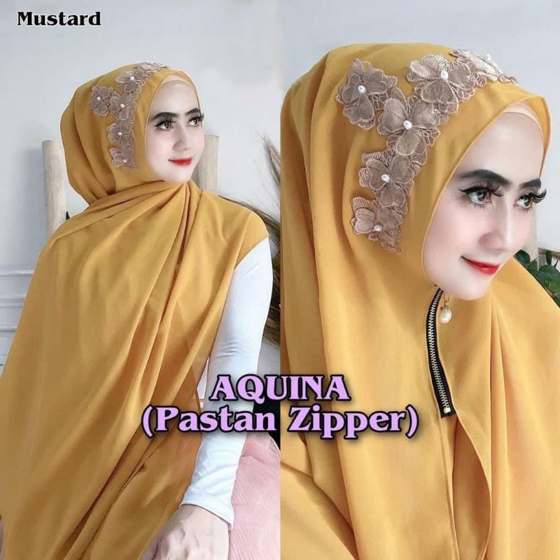 HIJAB PASTAN AQUINA ZIPPER BUNGA COCOK UNTUK PESTA-7