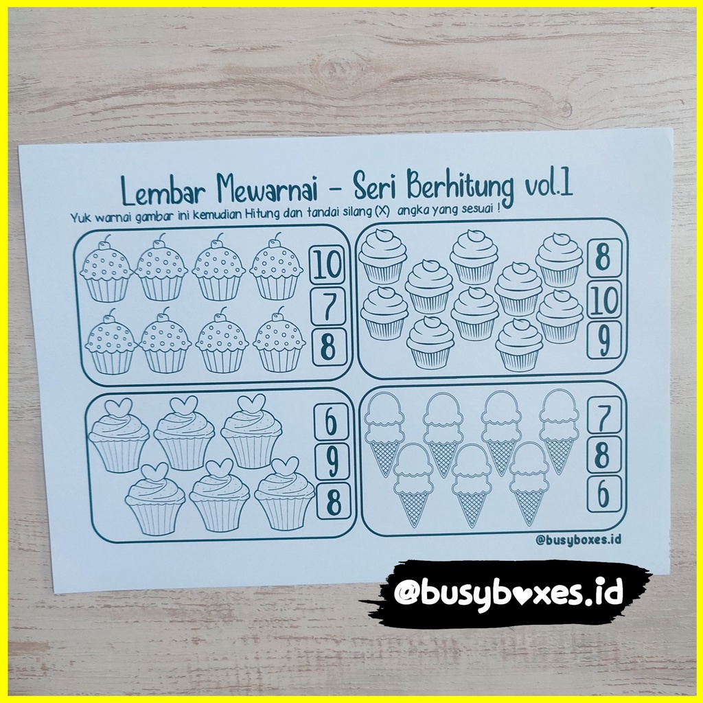 [busyboxes.id] Lembar mewarnai dan berhitung vol 01 mengenal angka 1-10 paud preschool TK