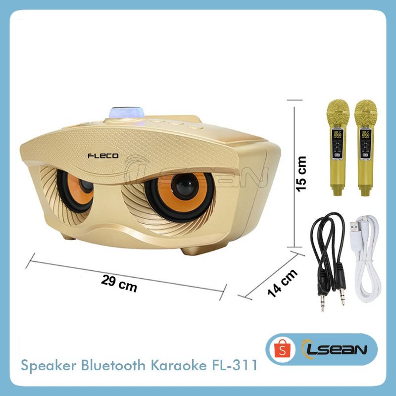 SPEAKER KARAOKE FLECO | BONUS MIC WIRELESS SPEAKER PORTABLE