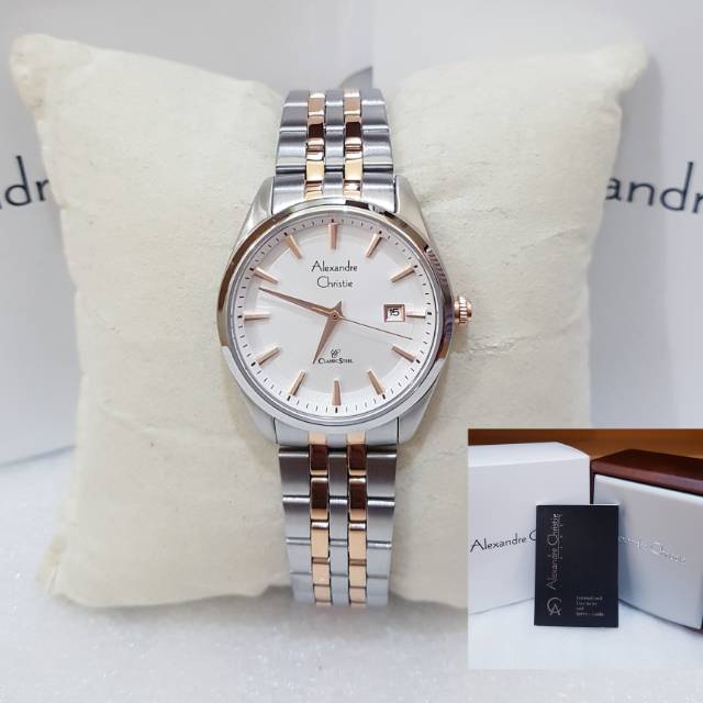 ALEXANDRE CHRISTIE AC 8635 SILVER ROSEGOLD ALEXANDER CHRISTIE WANITA ORIGINAL