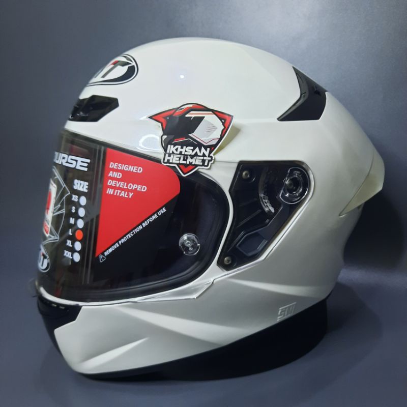 Helm KYT TT Course Plain White / TTC Putih / Produk Original KYT