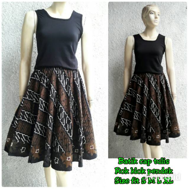Rok batik klok pendek coklat parang