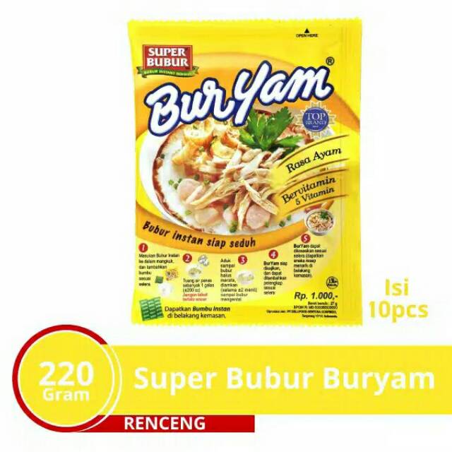 

Super Bubur Buryam 10Pcs x 22Gr Renceng