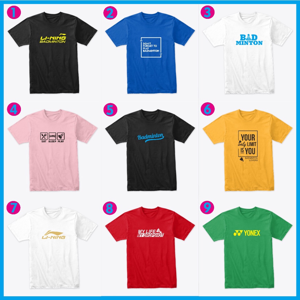 Tshirt Casual Badminton Pakaian Badminton Bulutangkis