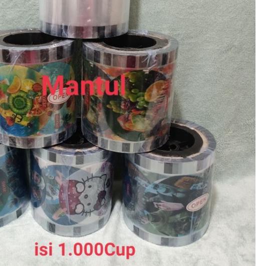 ➹ isi 1.000Cup Sealer Cup Shukaku & Jeho Kartun,Buah,Polos & Daunteh ✧