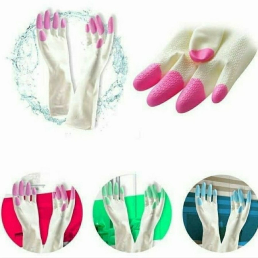 Sarung Tangan Gradien/Sarung Tangan Berkebun/Sarung Tangan Cuci Piring-Pink