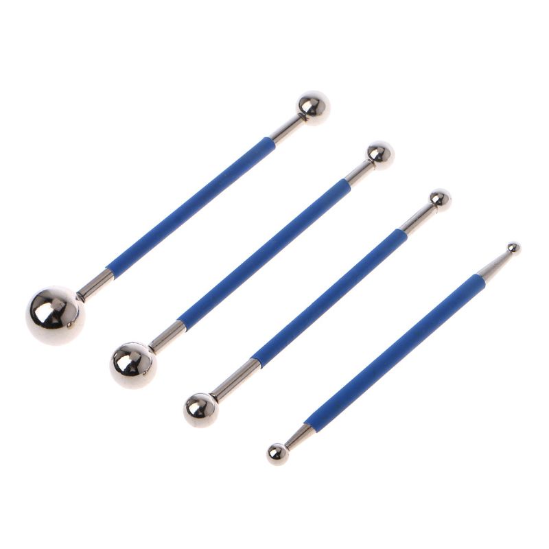 Mary 4PCS / SET Stik Bola Tekan Bahan Stainless Steel Untuk Perbaikan Ubin / Lantai Porselen