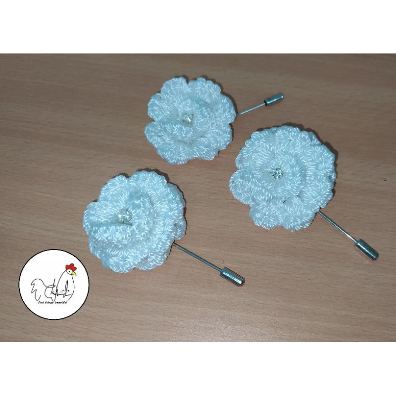 Rajut Tuspin Mawar / Pin bros / Bros jas / wedding flower pin /  tuspin bunga bros / Lapel pin