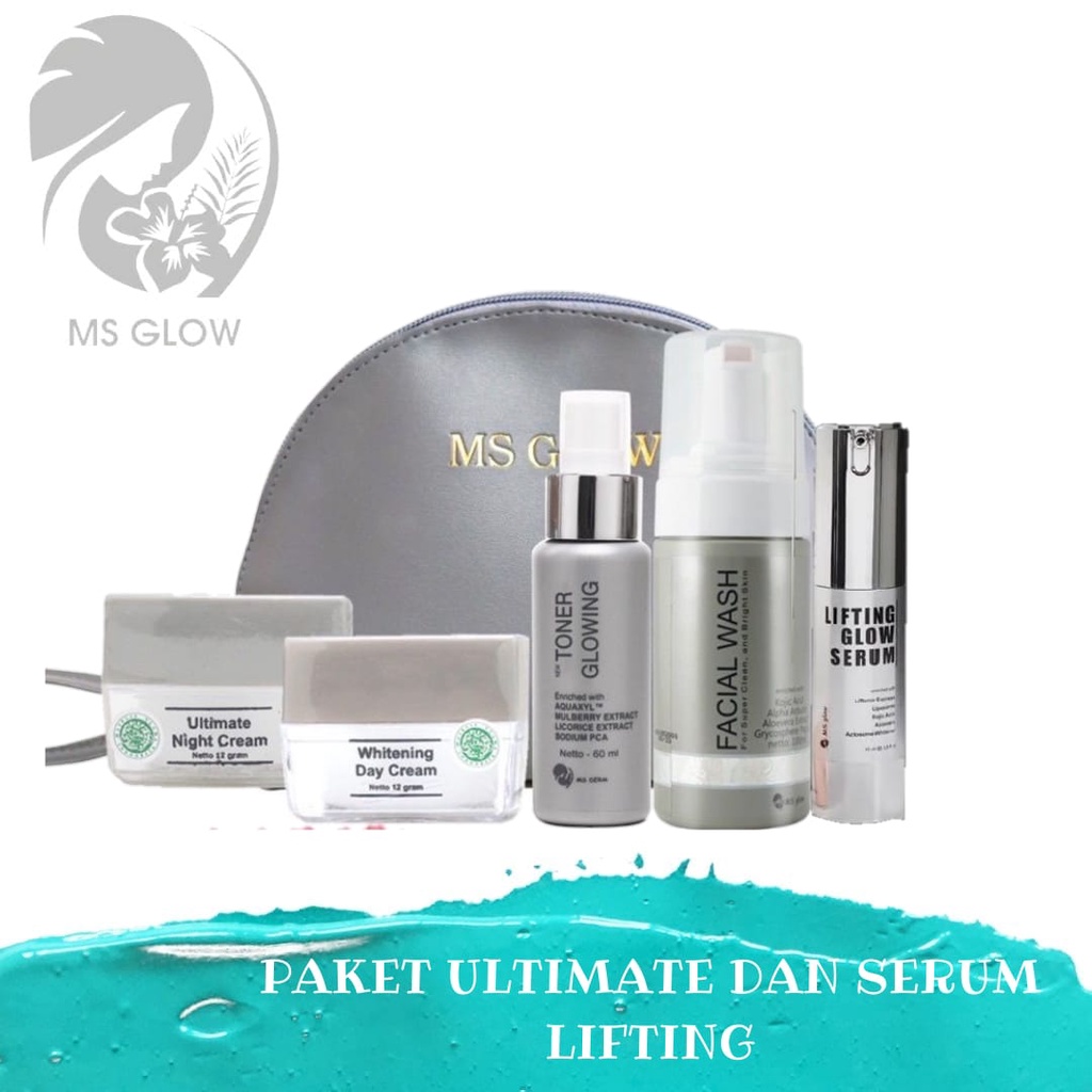 READY STOCK  MS GLOW PAKET ULTIMATE SERIES + SERUM LIFTING MS GLOW ULTIMATE & SERUM LIFTING /PAKET F