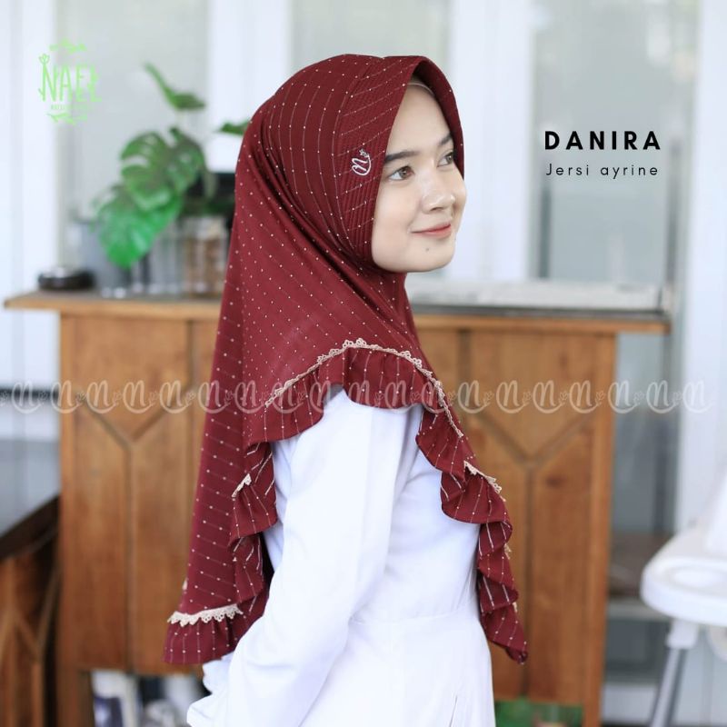 (Ori Nael) DANIRA/MALIKA •jilbab instan jersey ayrine•bergo instan pet renda