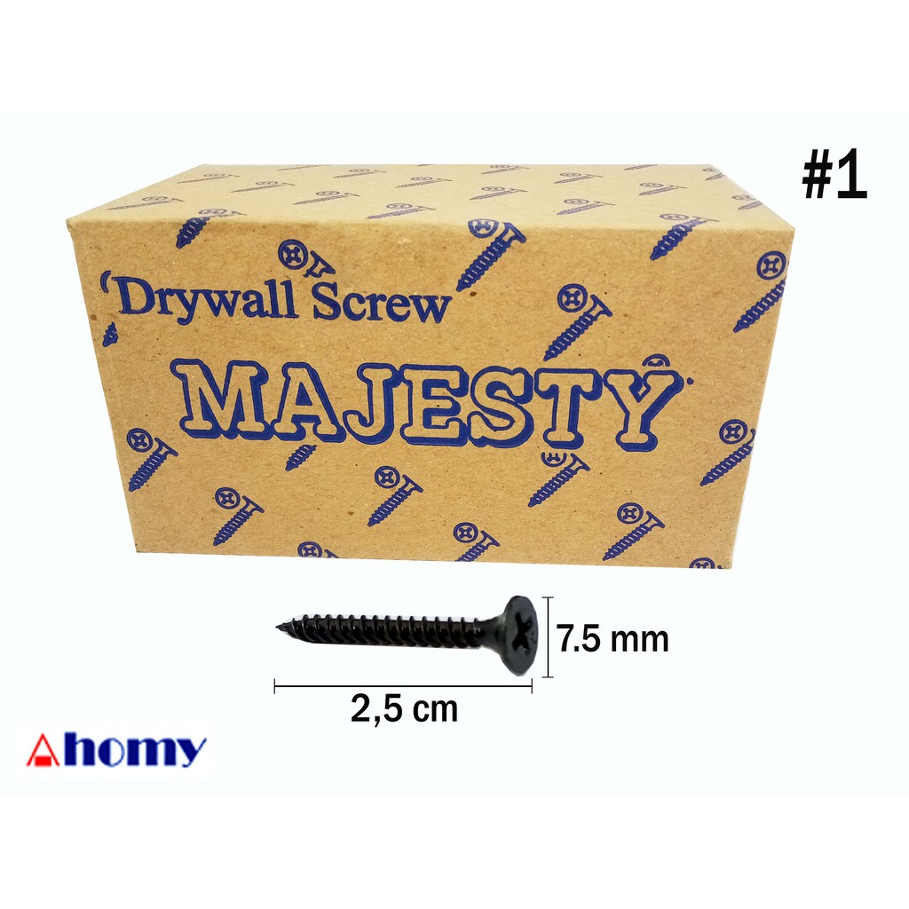 1 box (est 900gr) sekrup gypsum #6 x 1” majesty skrup gypsum drywall screw