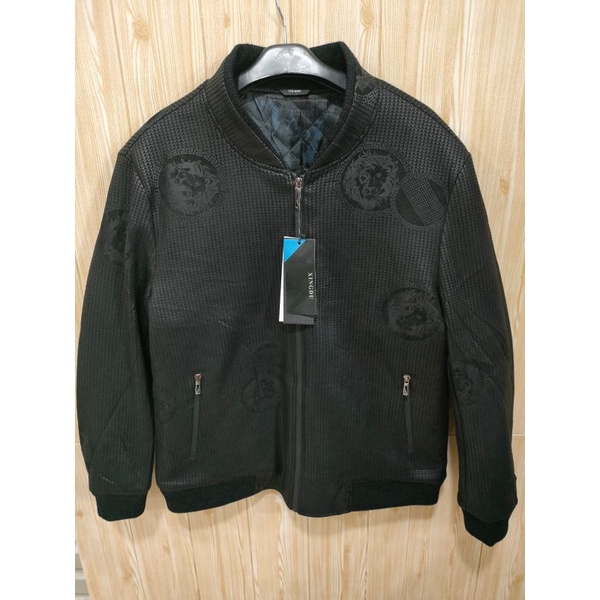 JAKET BOMBER PRIA VERSACE IMPORT , JAKET HITAM , JAKET BOMBER , PAKAIAN PRIA , BOMBER HITAM , ATASAN