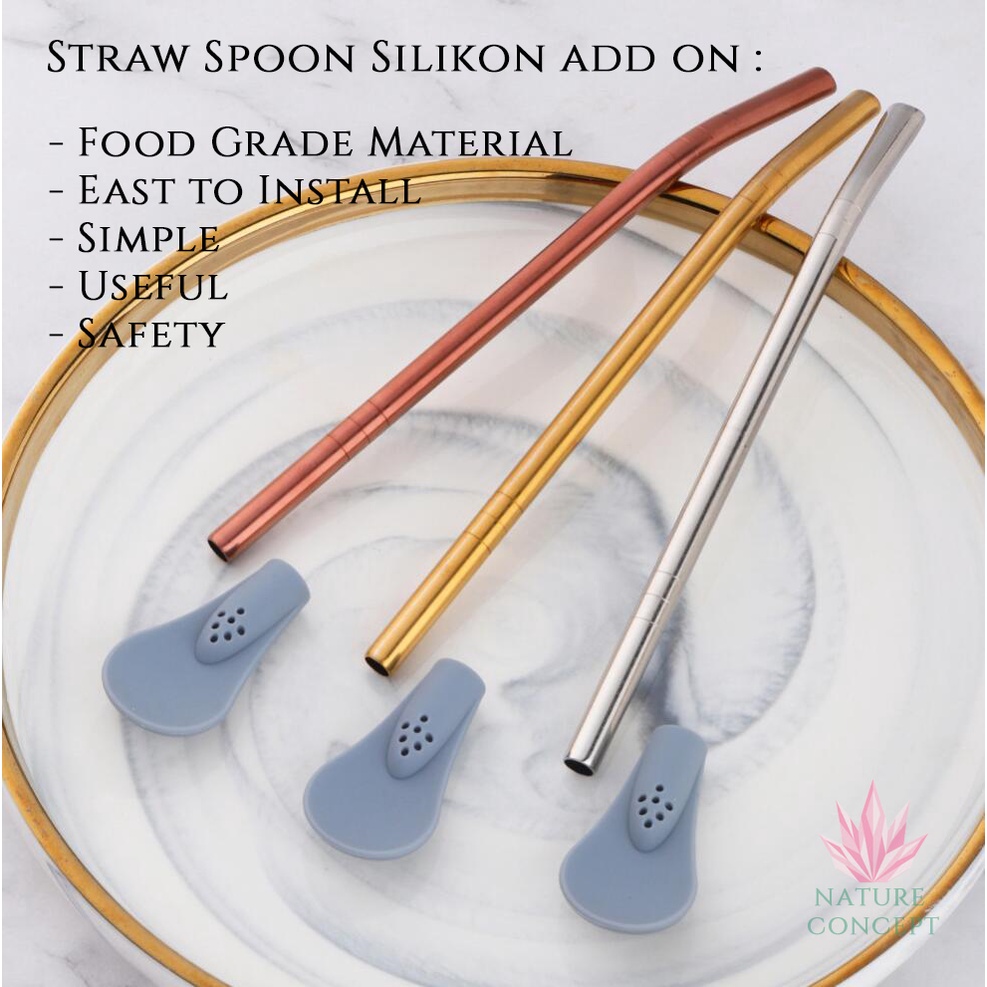 Silikon Sendok Sedotan untuk Stainless Steel Straw Terbaru Termurah