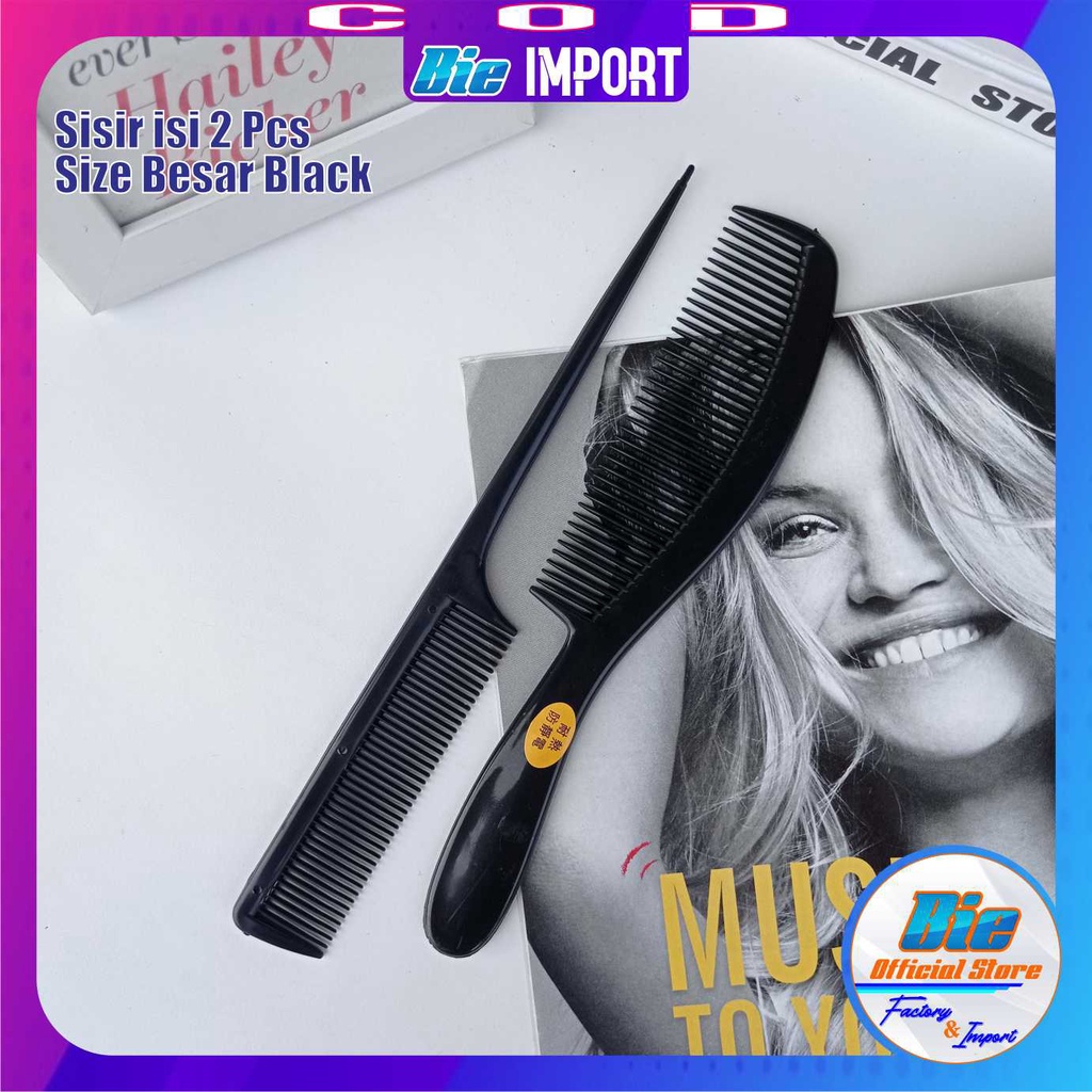 2 Pcs Sisir Rambut Black Series Impor Best Seller