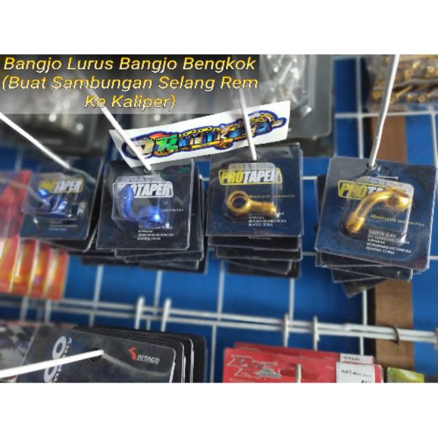 Bangjo lurus & lengkung sambungan selang rem ke kaliper