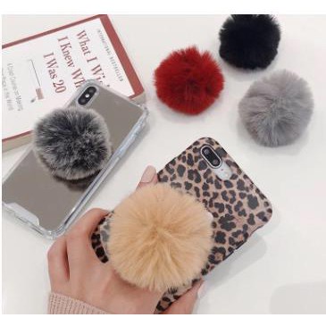 POP SOCKET POMPOM 3D POP SOCKET BULU WARNA AKSESORIS HP MH.ID