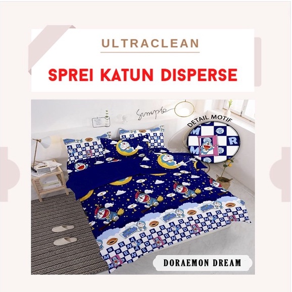 Sprei Homemade DORAMI EMON EMILY NAVY Anak &quot;PREMIUM&quot; katun ukuran 90 100 120 140 160 180x200