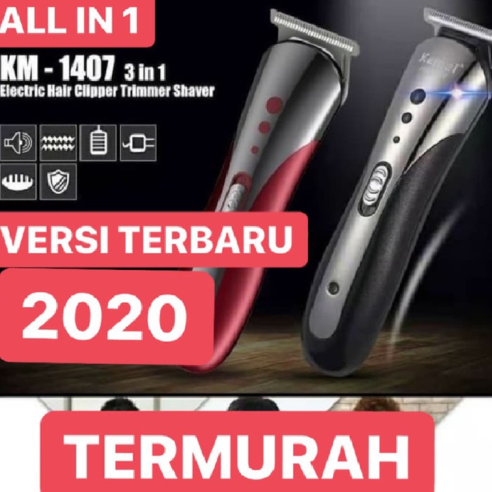 Kemei Hair Clipper KM-1407 Cukuran Rambut, Kumis, Jenggot, Bulu Hidung