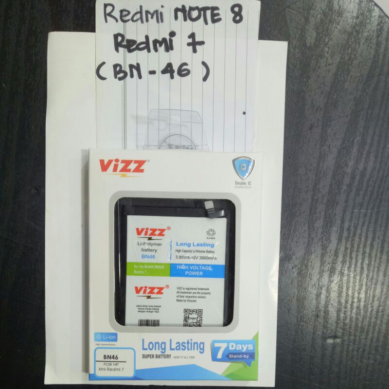 Baterai Vizz  Redmi Note 8/Redmi 7 / BN46