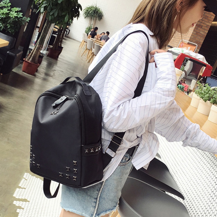 100% Import Tas Ransel Mini Backpack Hitam Korean Style Wanita / Tas Sekolah Waterproof Murah L3,604 - T49117