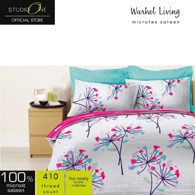 Set Sprei STUDIO ONE Warhol Living MicroXT Design Emeline (Sprei, Sarung Guling+Bantal)