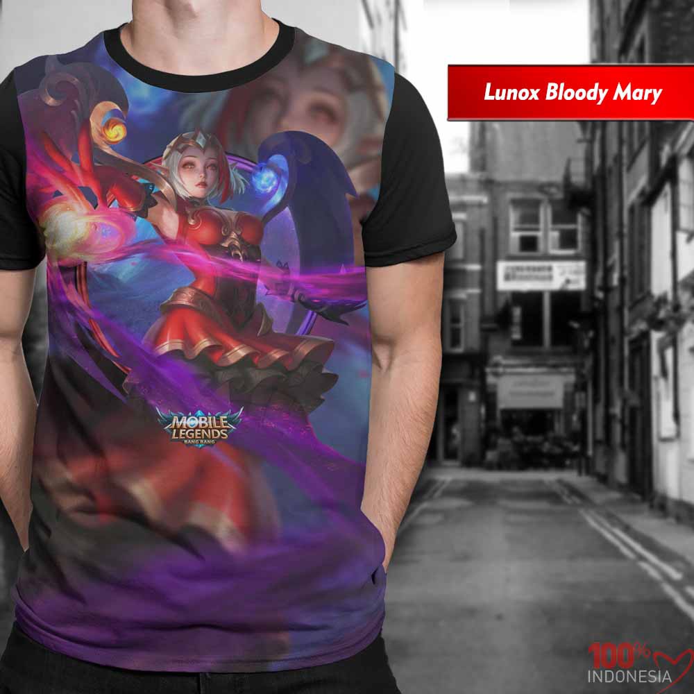Distro Kaos Print 3D Mobile Legend Limited Lunox Bloody Mary  - Pusat Kaos Print