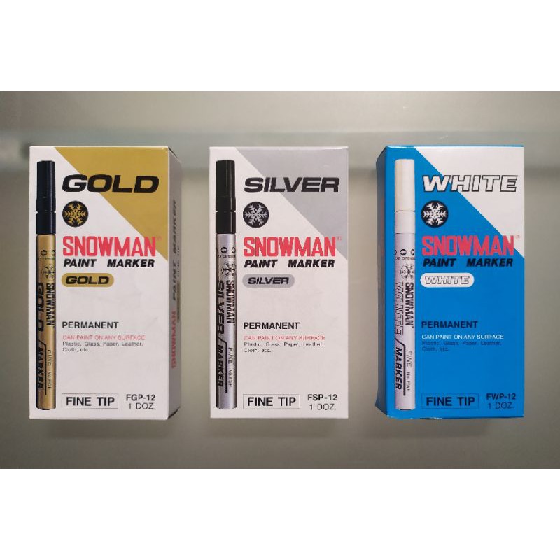 

Snowman Spidol Gold FGP-12 -Spidol Permanent - Spidol Emas (Fine Tip)