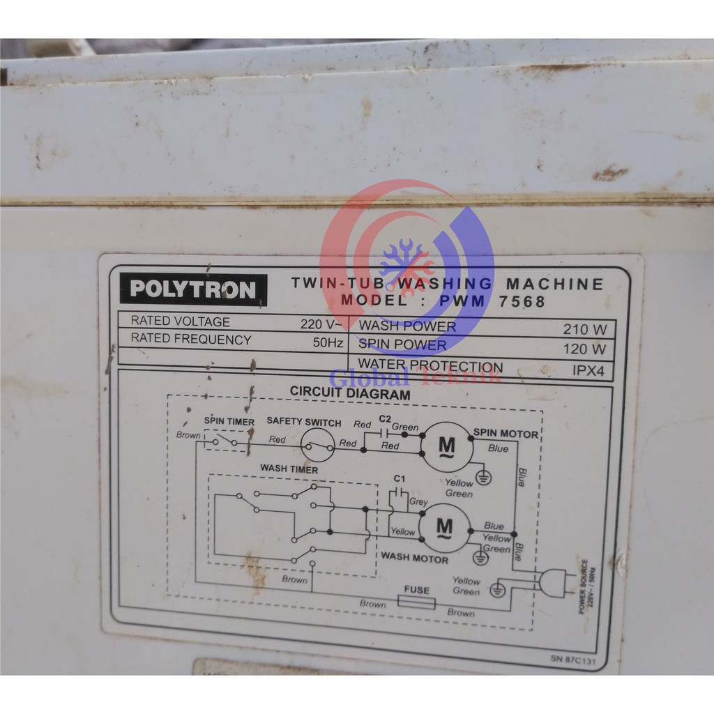 GEARBOX GEAR BOX MESIN CUCUCI 2 TABUNG POLYTRON PWM 7568