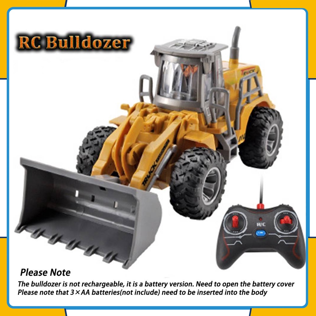 【4 Jenis】RC Remote Control Excavator Bulldozer Crane Dump Truck Mainan Hadiah Kendaraan Rekayasa