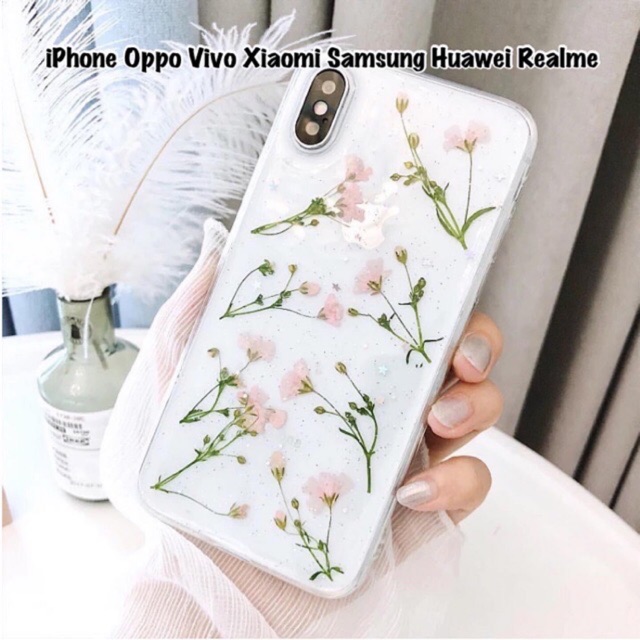 Dried Flower Case Vivo V23 V23e Y91 Y93 Y95 Y91c V20 V21 V19 V17 V15 Pro V11 X50 X60 V5 V7 V9