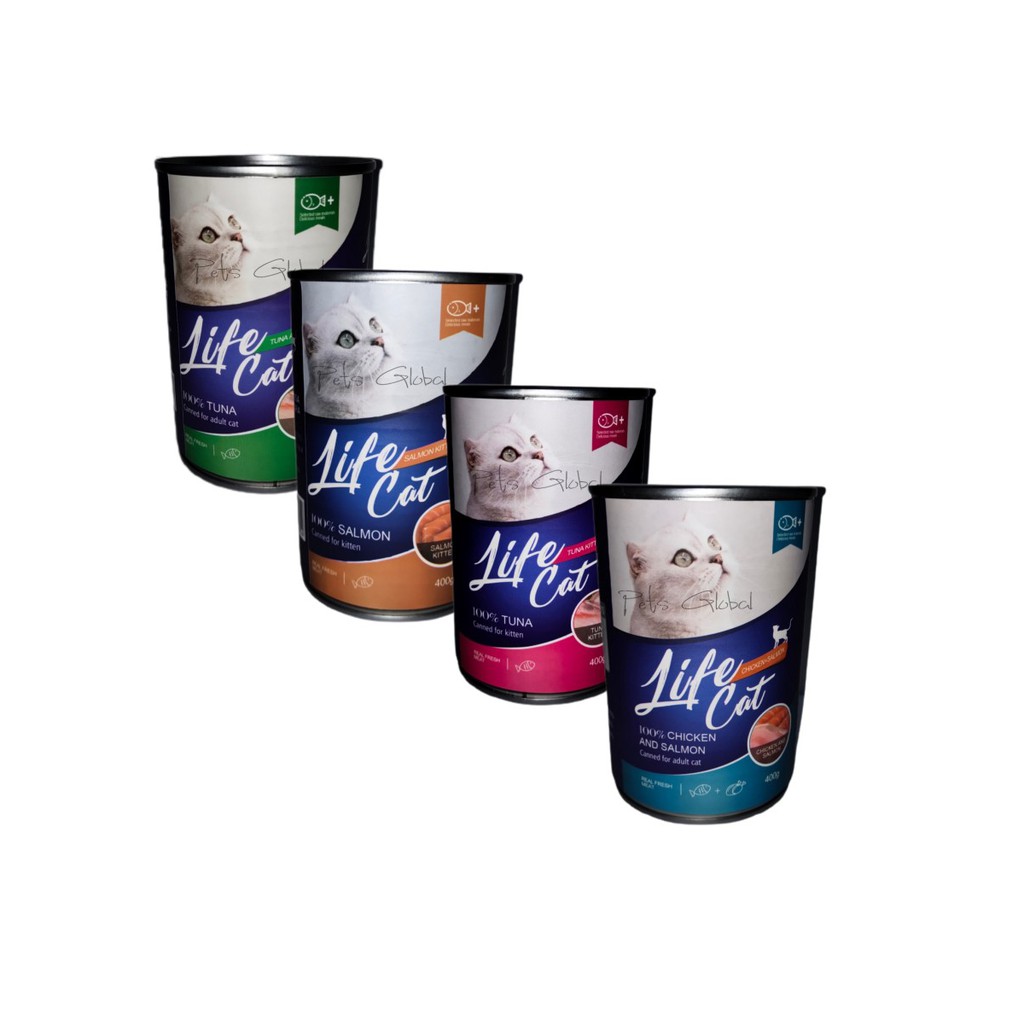 LIFE CAT KALENG 400gr makanan kucing murah